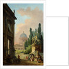 View of Rome with the Horse Tamer of the Monte Cavallo, 1786 by Hubert Robert