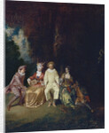 Pierrot Content, ca 1712 by Jean Antoine Watteau
