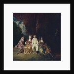 Pierrot Content, ca 1712 by Jean Antoine Watteau