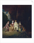Pierrot Content, ca 1712 by Jean Antoine Watteau