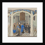 The coronation of Baldwin II on 1118. Miniature from the Historia by William of Tyre, 1460s by Anonymous