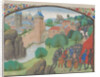 Soldiers playing dice before the city of Caesarea. Miniature from the Historia by William of Tyre, 1460s by Anonymous