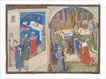 Death of Amalric I of Jerusalem. Coronation of Baldwin IV. Miniature from the Historia by William of Tyre, 1460s by Anonymous