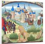 The capture of Constantinople by land and sea in 1204. Miniature from the Historia by William of Tyre by Anonymous