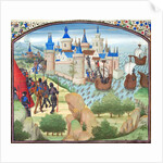 The capture of Constantinople by land and sea in 1204. Miniature from the Historia by William of Tyre by Anonymous