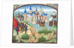 The capture of Constantinople by land and sea in 1204. Miniature from the Historia by William of Tyre by Anonymous