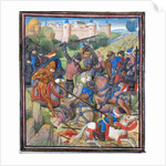 Battle between Crusaders under Baldwin II of Jerusalem and the Saracens. Miniature from the Historia by William of Tyre by Anonymous