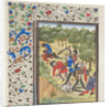 Fight in a wood between Christians and Saracens. Miniature from the Historia by William of Tyre, 1460s by Anonymous