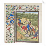 Fight in a wood between Christians and Saracens. Miniature from the Historia by William of Tyre, 1460s by Anonymous