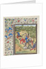 Fight in a wood between Christians and Saracens. Miniature from the Historia by William of Tyre, 1460s by Anonymous