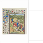 Fight in a wood between Christians and Saracens. Miniature from the Historia by William of Tyre, 1460s by Anonymous