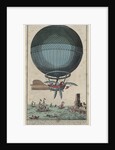 Jean Pierre Blanchard and John Jefferies arriving in Calais after crossing the English Channel in a hot air balloon, 1785 by Anonymous