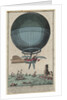 Jean Pierre Blanchard and John Jefferies arriving in Calais after crossing the English Channel in a hot air balloon, 1785 by Anonymous