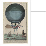 Jean Pierre Blanchard and John Jefferies arriving in Calais after crossing the English Channel in a hot air balloon, 1785 by Anonymous