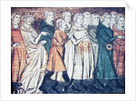 The expulsion of Jews from France in 1182 (A miniature from Grandes Chroniques de France), 1320s by Anonymous