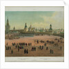 The Basil Cathedral at the Red Square in Moscow (from a panoramic view of Moscow in 10 parts), ca 1848 by Philippe Benoist