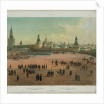The Basil Cathedral at the Red Square in Moscow (from a panoramic view of Moscow in 10 parts), ca 1848 by Philippe Benoist