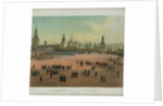 The Basil Cathedral at the Red Square in Moscow (from a panoramic view of Moscow in 10 parts), ca 1848 by Philippe Benoist