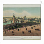 View of the Cathedral of Christ the Saviour and the Moscow Kremlin (from a panoramic view of Moscow in 10 parts), ca 1848 by Philippe Benoist