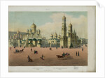 The Cathedral Square in the Moscow Kremlin (from a panoramic view of Moscow in 10 parts), ca 1848 by Philippe Benoist