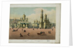 The Cathedral Square in the Moscow Kremlin (from a panoramic view of Moscow in 10 parts), ca 1848 by Philippe Benoist