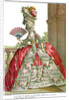 French court dress with wide panniers, 1778 by Claude Louis Desrais