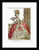 French court dress with wide panniers, 1778 by Claude Louis Desrais