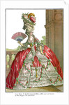 French court dress with wide panniers, 1778 by Claude Louis Desrais