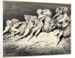 The hoarders and wasters. Illustration to the Divine Comedy by Dante Alighieri, 1857 by Gustave Doré