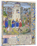 Fortress of Faith (Miniature of the Saints Gregory, Augustine, Jerome, and Ambrose fighting demons), Late 15th cen by Loyset Liédet