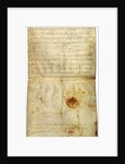 Diploma of Philip I in favor of the Abbey of St. Crépin in Soissons, with signature by Anne of Kiev, Queen of France, 1063 by Medieval Document