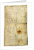 Diploma of Philip I in favor of the Abbey of St. Crépin in Soissons, with signature by Anne of Kiev, Queen of France, 1063 by Medieval Document