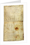 Diploma of Philip I in favor of the Abbey of St. Crépin in Soissons, with signature by Anne of Kiev, Queen of France, 1063 by Medieval Document