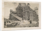 View of the Cathedral surrounded by wooden scaffolding by Auguste de Montferrand