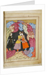 Illustration to the epic poem The Knight in the Panthers Skin by Shota Rustaveli, 18th century by E. Ts. Tseretliseuli