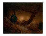 Two Men Contemplating the Moon, ca 1820 by Caspar David Friedrich