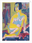 Seated Female Nude. Study, ca 1921-1923 by Ernst Ludwig Kirchner