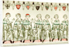 Seven Prince Electors voting for Henry VII, Holy Roman Emperor (Copy of a miniature from the Balduineum), 1341 by Anonymous