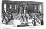 Audience with Ivan V, Peter I and Sophia Alekseyevna (from Georg Adam Schleissing Derer beyden Czaaren in Reussland...), 1693 by Anonymous
