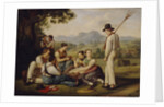 Mowers resting, 1819 by Joseph Anton Rhomberg