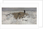 Flock of sheep with shepherd in the snow, 1887-1888 by Anton Mauve