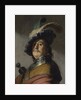 A man in a gorget and cap by Rembrandt van Rhijn