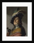A man in a gorget and cap by Rembrandt van Rhijn