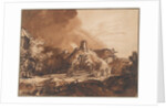 Cottages under a Stormy Sky, c. 1640 by Rembrandt van Rhijn