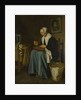 An Old Woman seated sewing, 1655 by Johannes van der Aeck