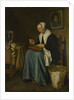 An Old Woman seated sewing, 1655 by Johannes van der Aeck