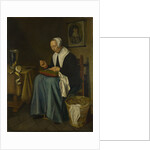 An Old Woman seated sewing, 1655 by Johannes van der Aeck