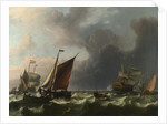 Dutch Men-of-war and Small Vessels in a Fresh Breeze off Enkhuizen, 1683 by Ludolf Bakhuizen