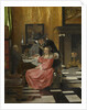 An Interior, with a Woman refusing a Glass of Wine, c. 1660 by Dutch master