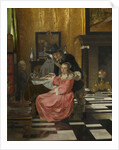 An Interior, with a Woman refusing a Glass of Wine, c. 1660 by Dutch master